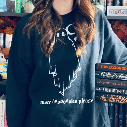 Spooky More Books Please Crewneck Sweatshirt