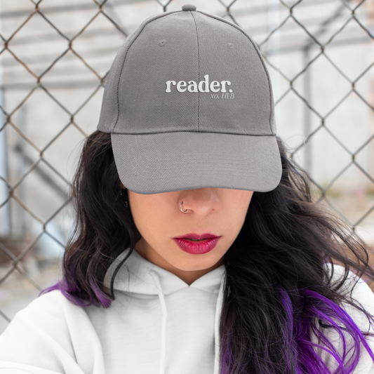 reader. Distressed Dad Hat