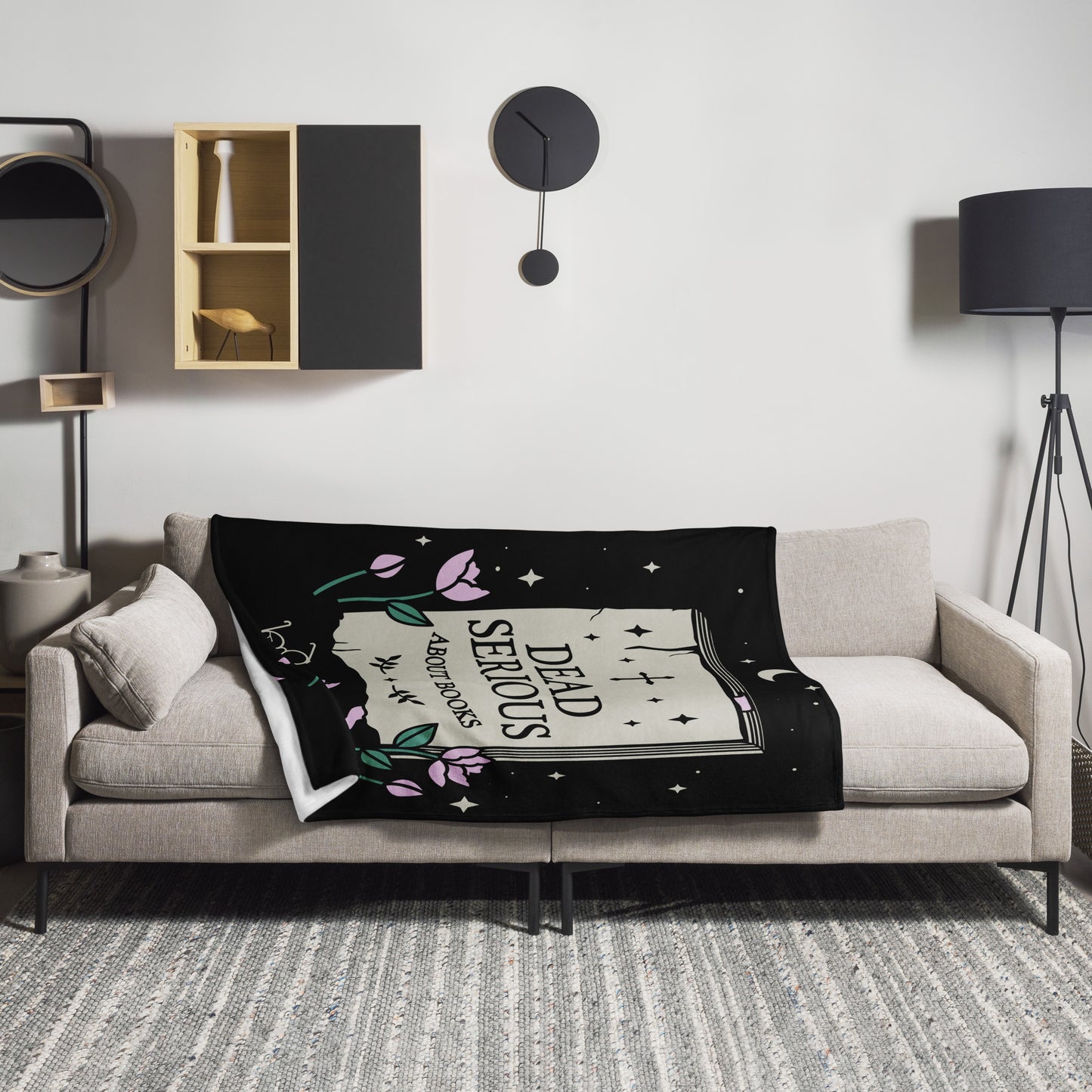Dead Serious About Books Throw Blanket